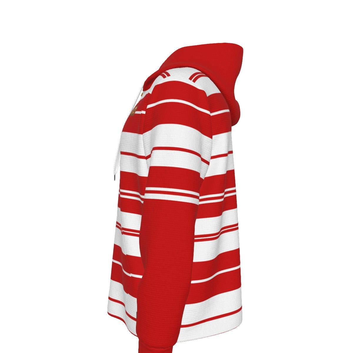 CHARLY STRIPES RED Half  Button Hoodie