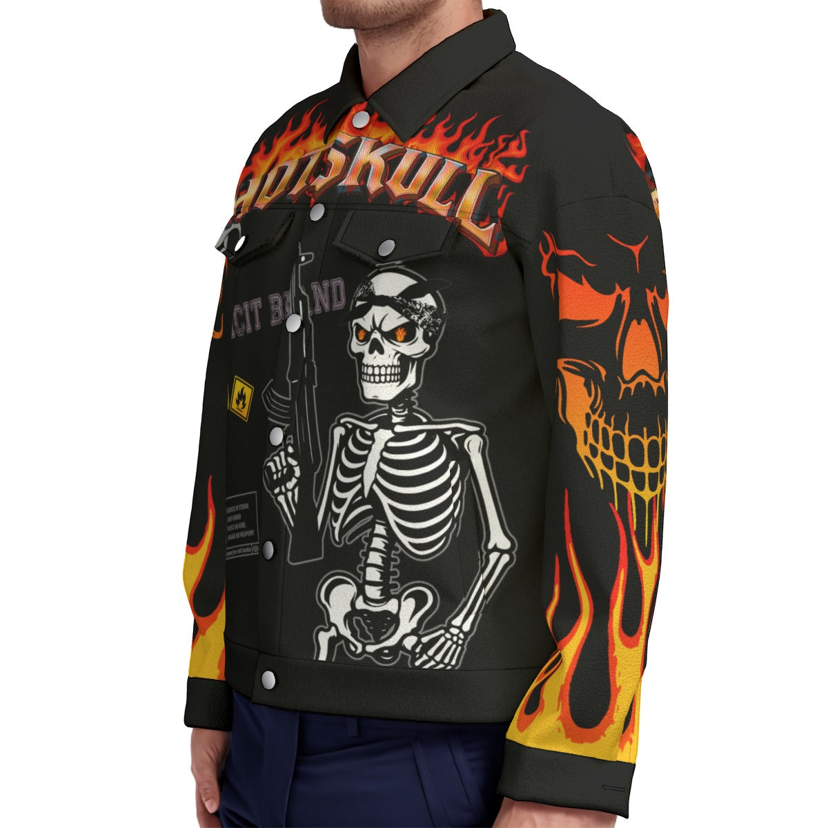 LCC HOTSKULL BLC Unisex Lapel Jacket Cotton