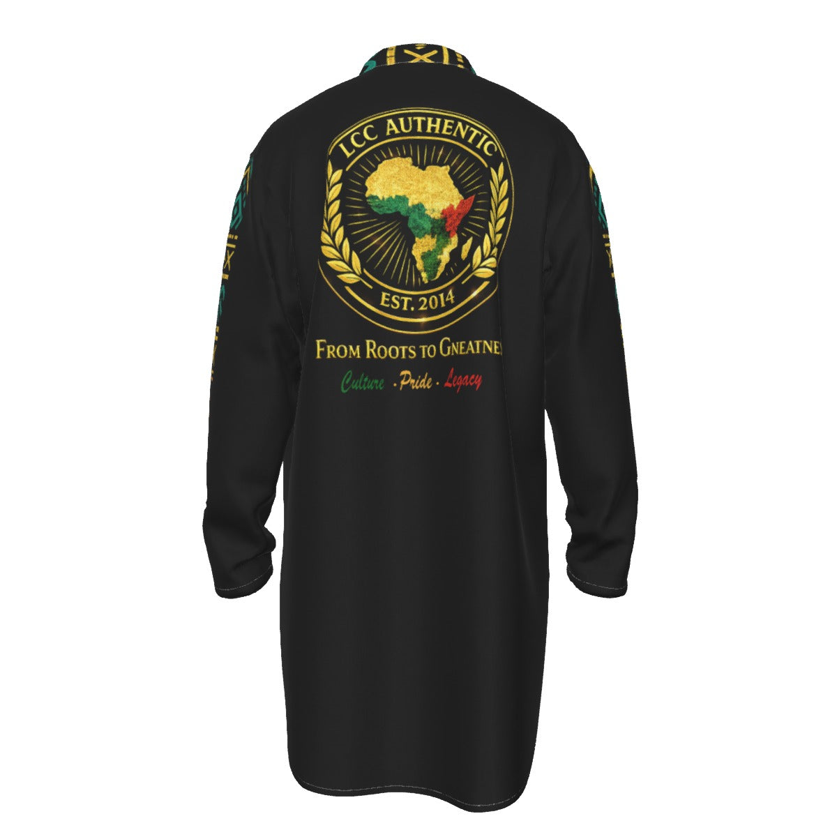 AFRICAN PRIDE BLC Men's Stand-up Collar Long Shirt