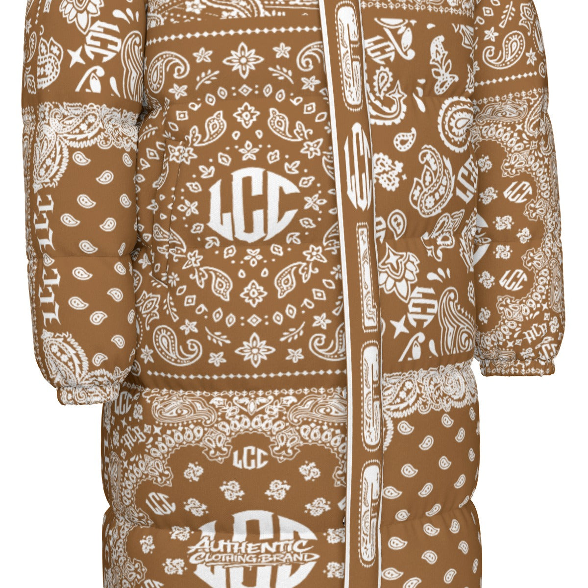 LCC FULL BANDANA BRWN Unisex Long Down Jacket