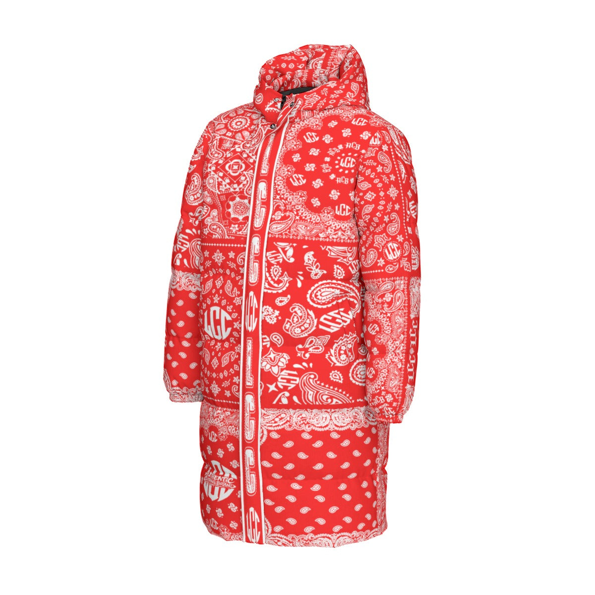 LCC BANDANA RED Unisex Long Down Jacket