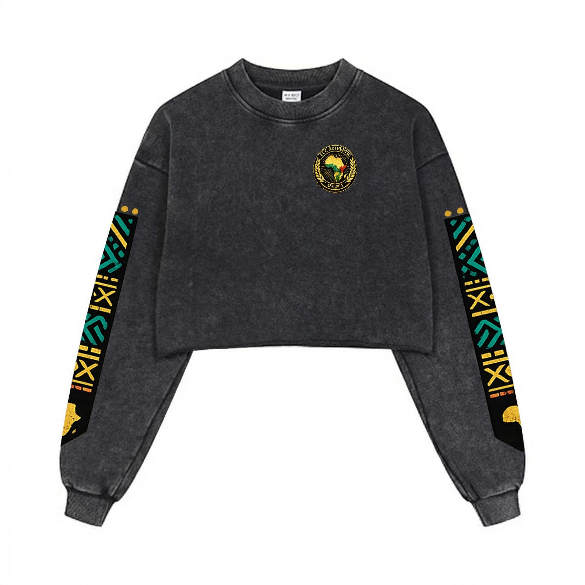 AFRICAN PRIDE Women’s Cropped Distressed Sweatshirt