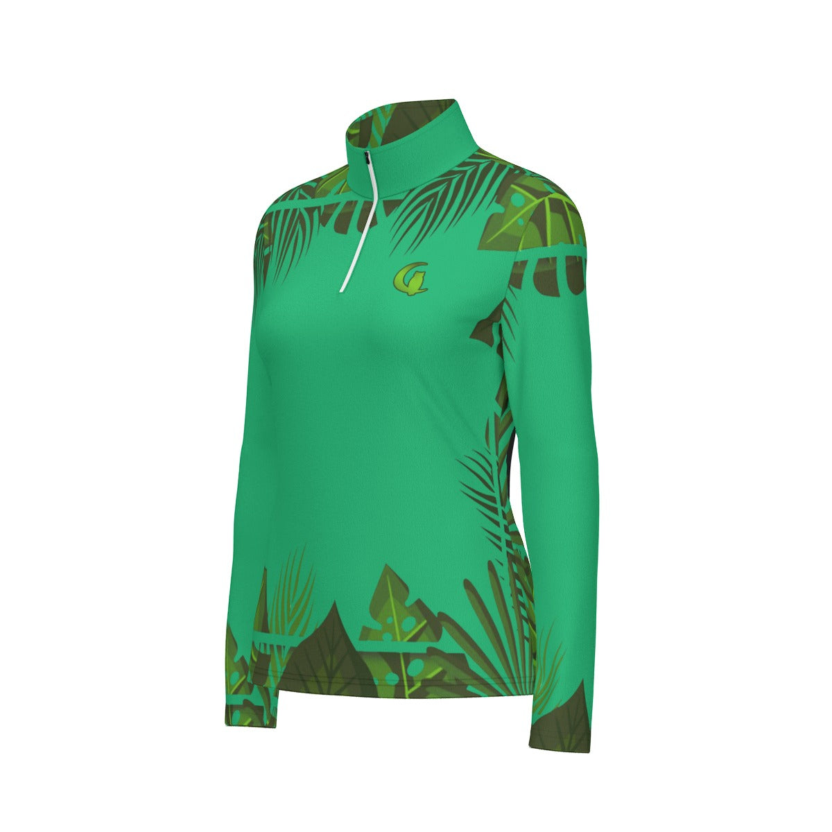 TROPICAL KWEEN Women's Sports Collar Jersey  Long Sleeve