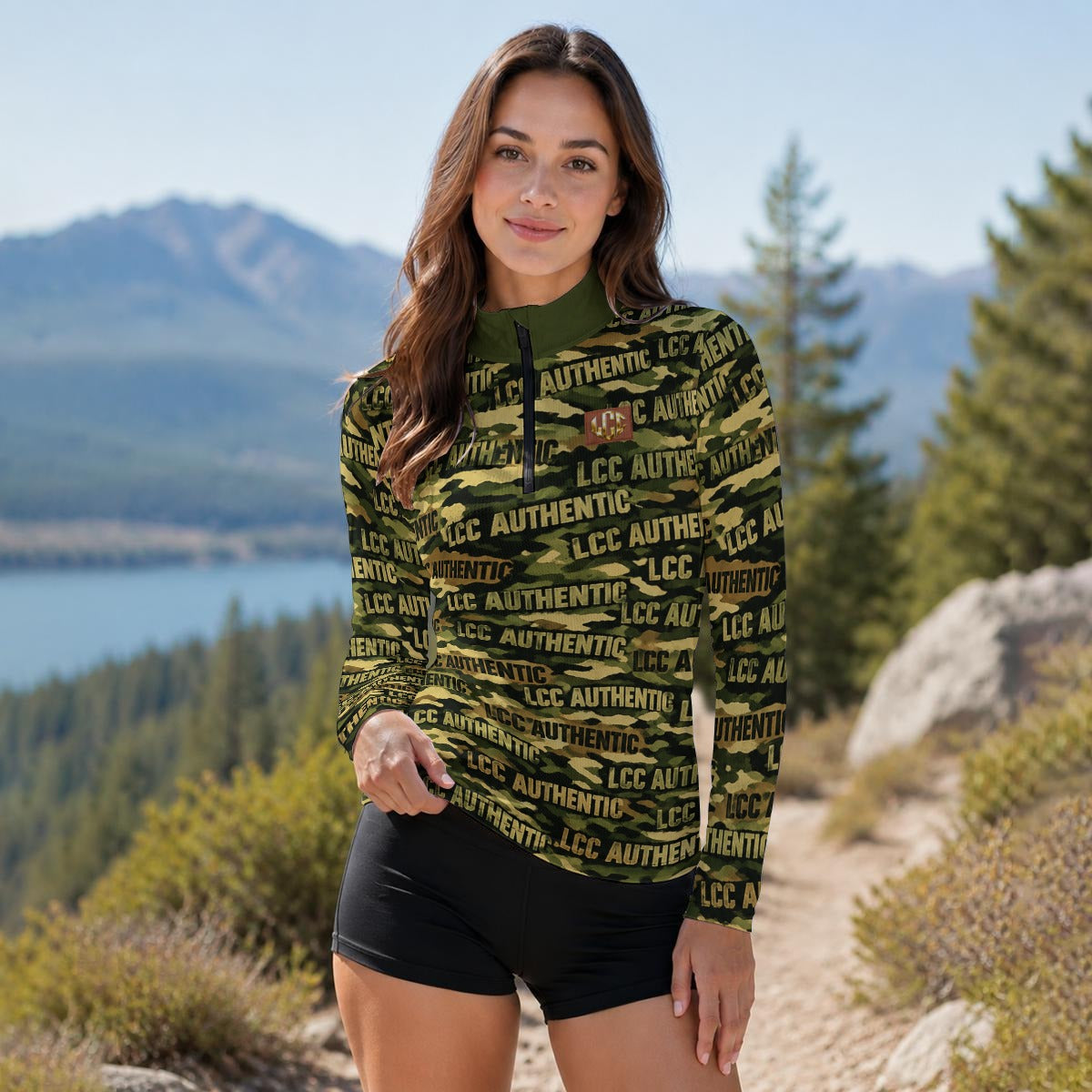 LCC CAMOUFLAGE Women's Stand-Collar Sport Jersey Long Sleeve