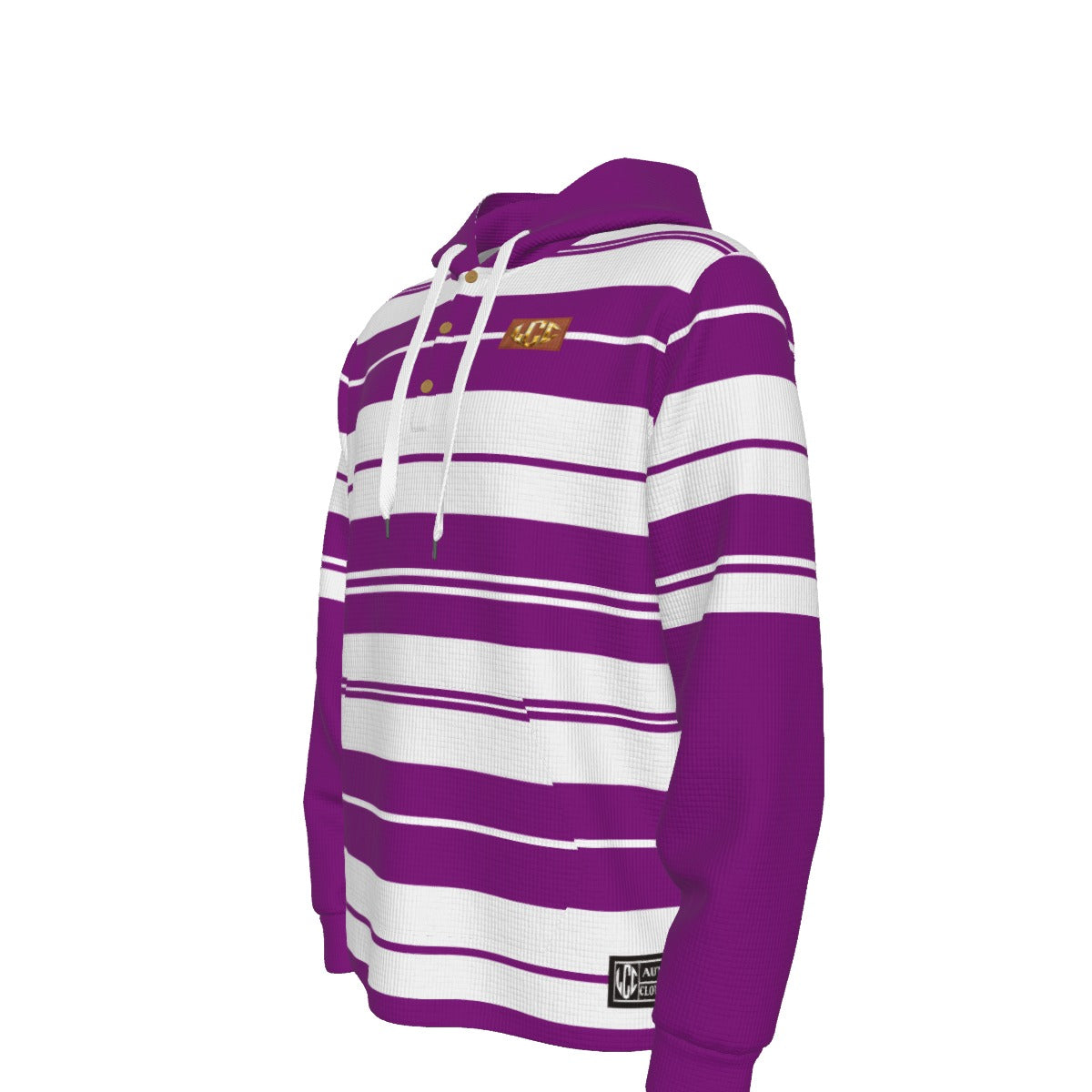 CHARLY STRIPES GRAPES Half  Button Hoodie