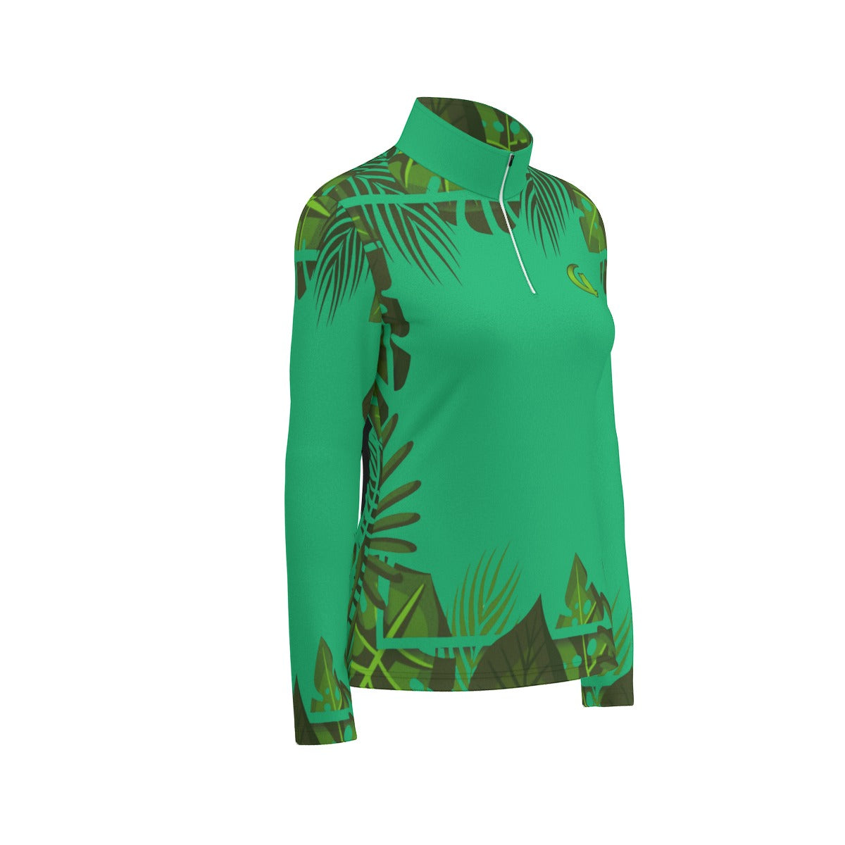TROPICAL KWEEN Women's Sports Collar Jersey  Long Sleeve