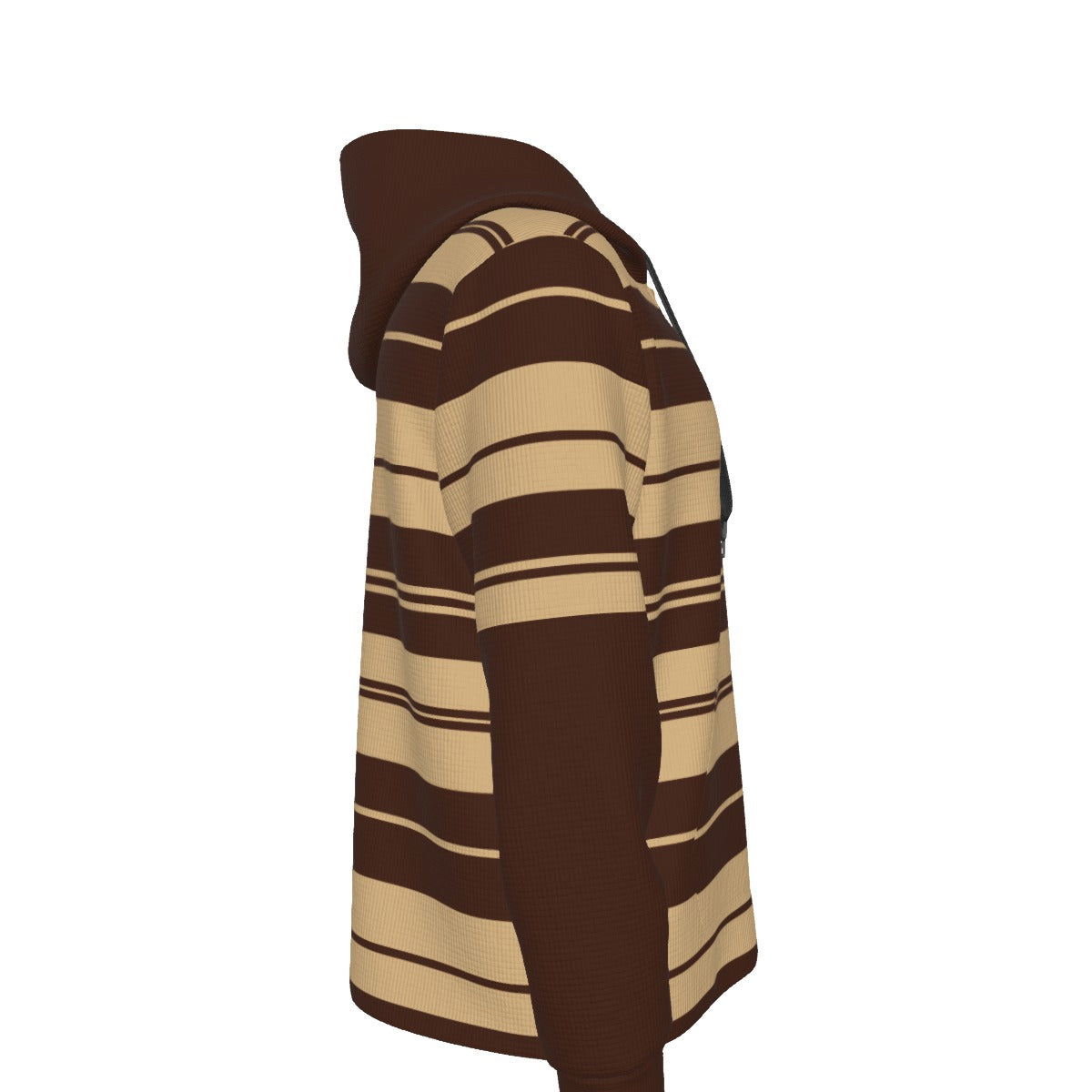 CHARLY STRIPES BRWN Half Button Hoodie