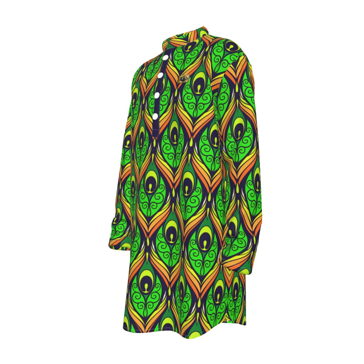 PEACOCK Men's Stand-up Collar Long Shirt