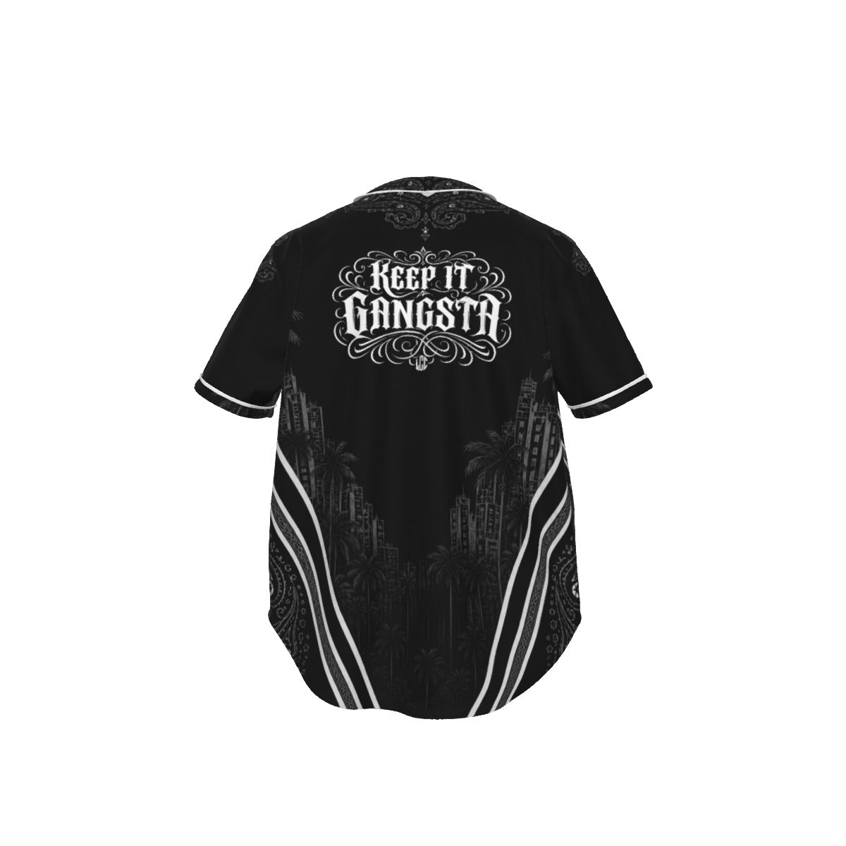 KEEP IT GANGSTA BLCWHT Short Sleeve Baseball Jersey