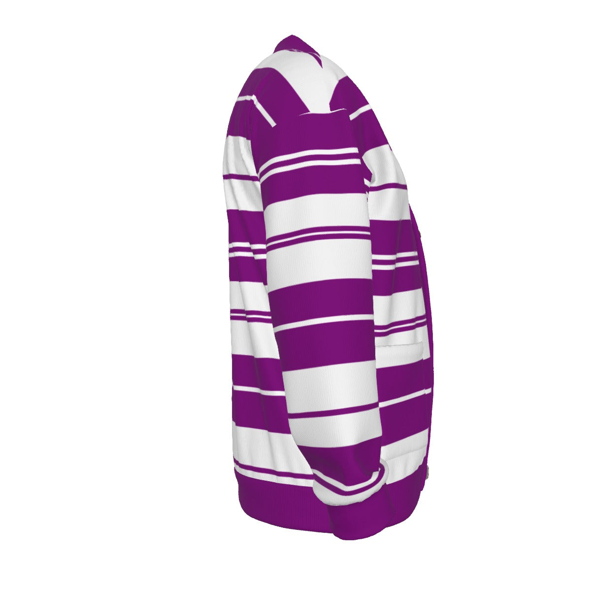 CHARLY STRIPES GRAPES Unisex V-neck Knitted  Cardigan