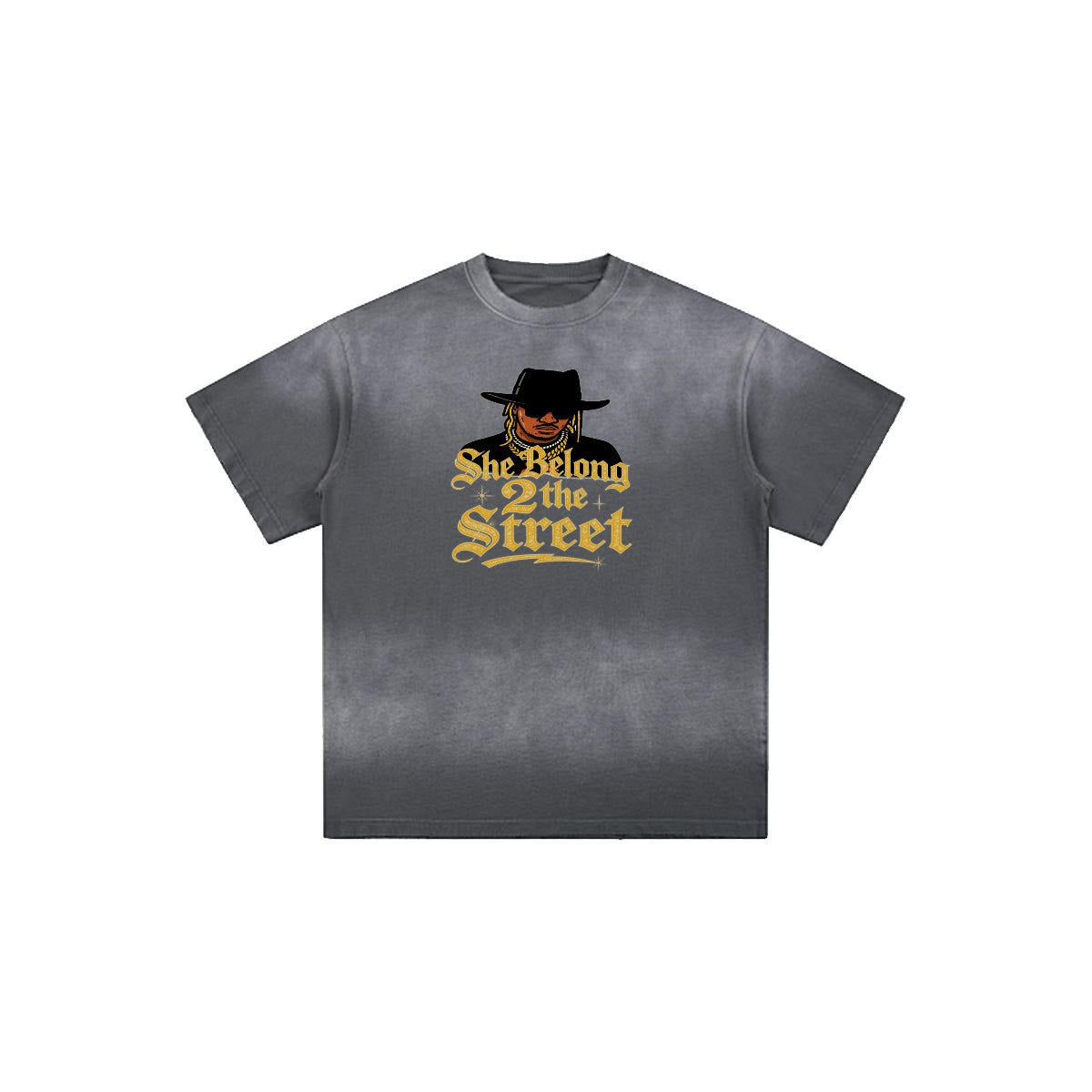 SHE BELONG 2 THE STREET Distressed Washed Oversized T-Shirt