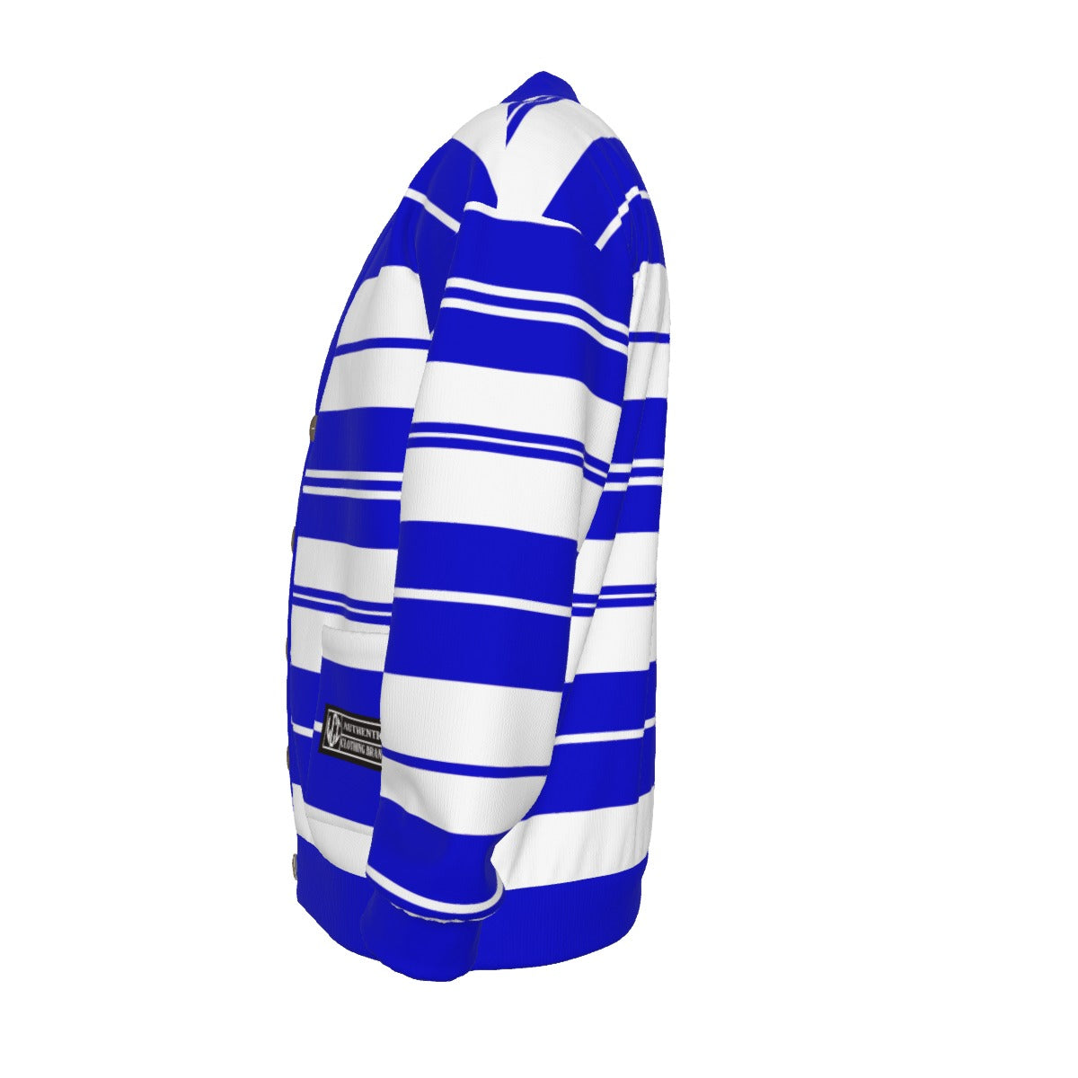 CHARLY STRIPES BLUE Unisex V-neck Knitted Cardigan