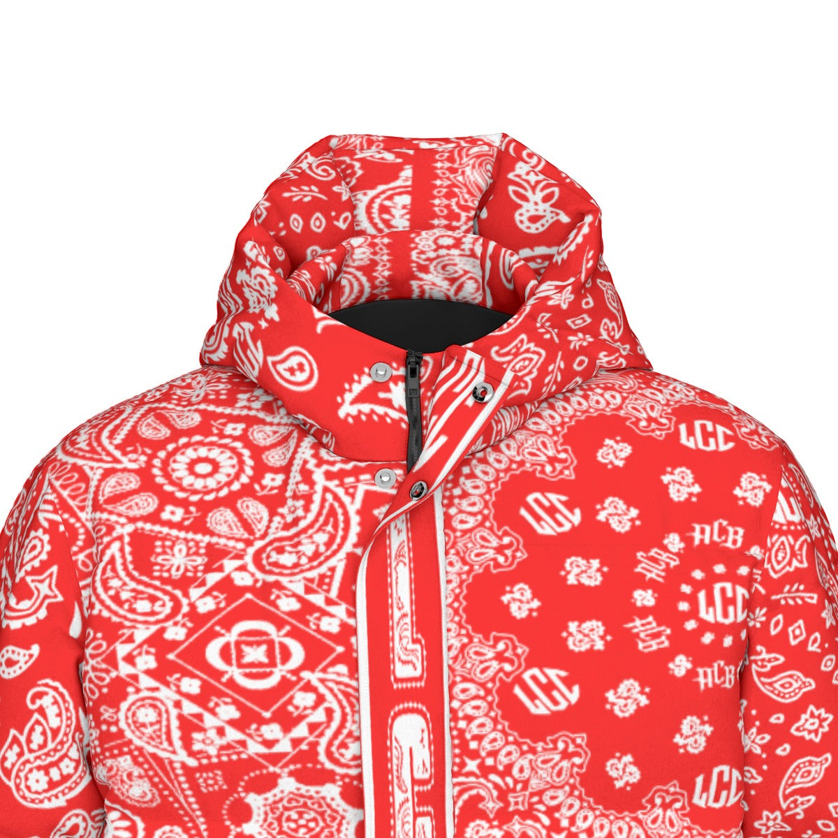 LCC BANDANA RED Unisex Long Down Jacket