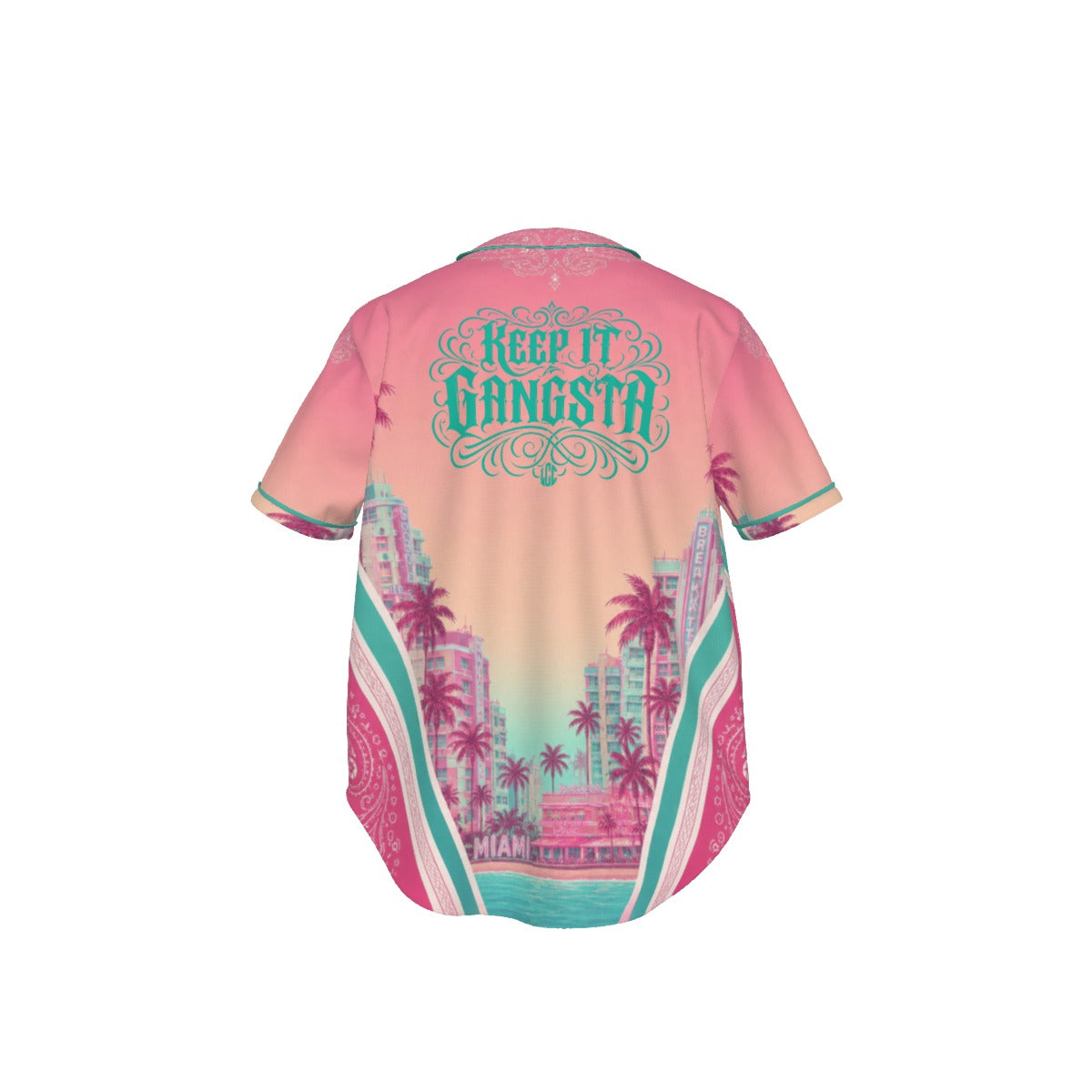 keep it gangsta miami Short Sleeve Baseball Jersey