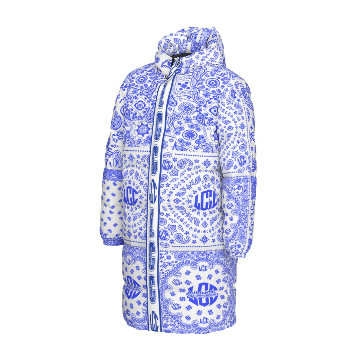 LCC FULL BANDANA BLUEWHT Unisex Long Down Jacket