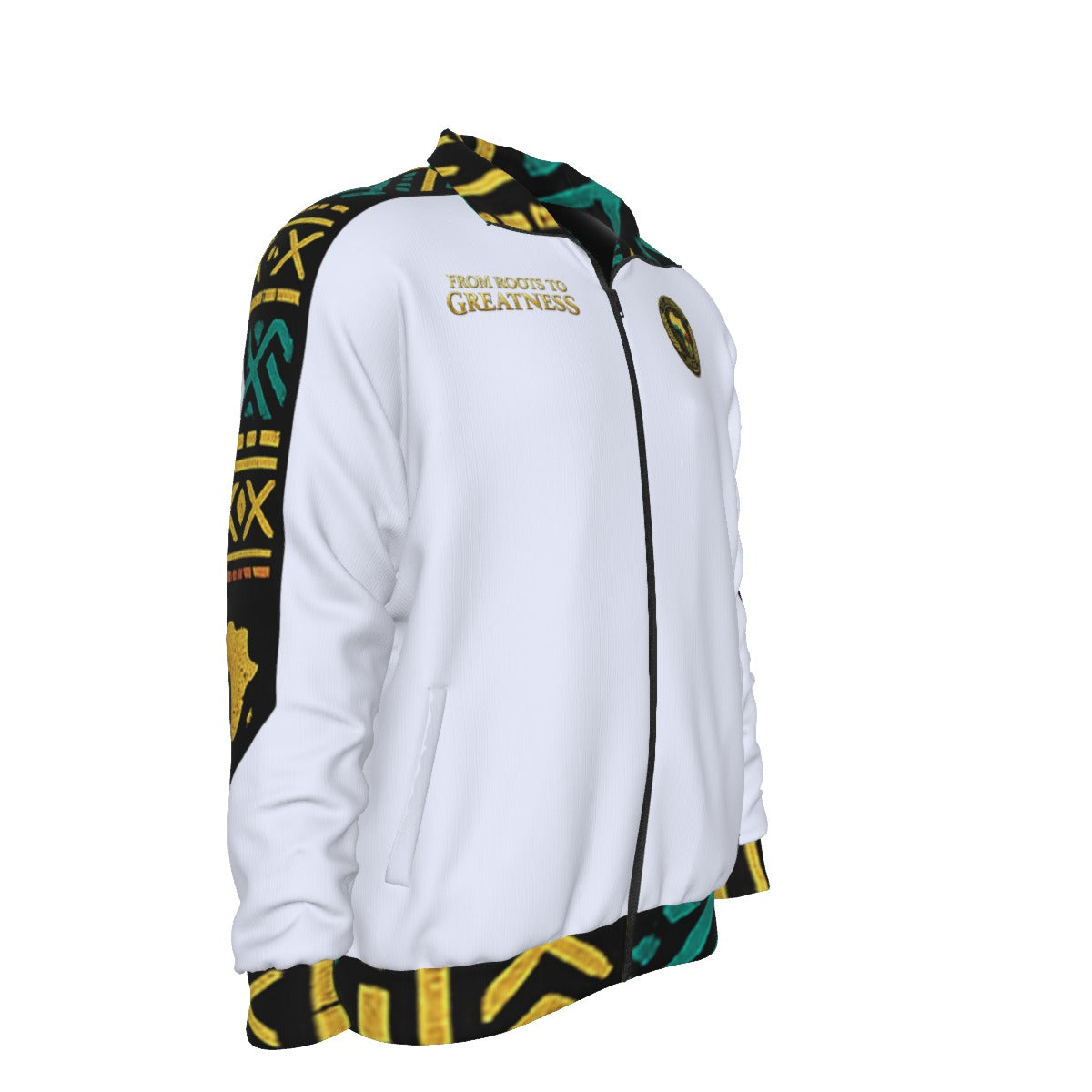 AFRICAN PRIDE WHT Unisex Stand Collar Jacket