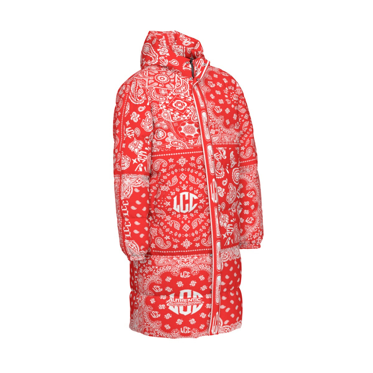 LCC BANDANA RED Unisex Long Down Jacket