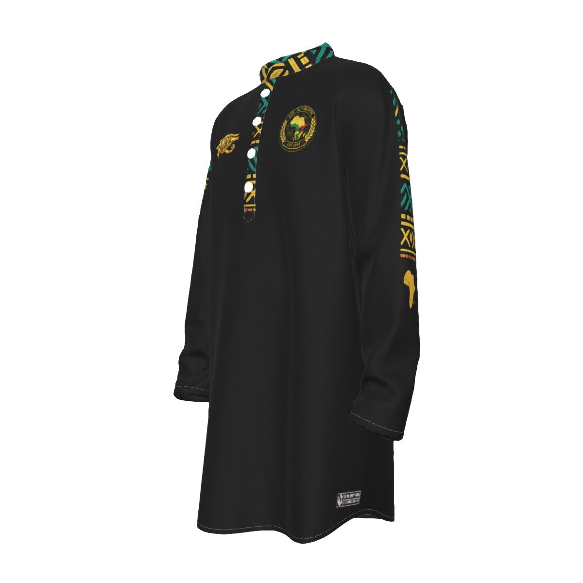 AFRICAN PRIDE BLC Men's Stand-up Collar Long Shirt
