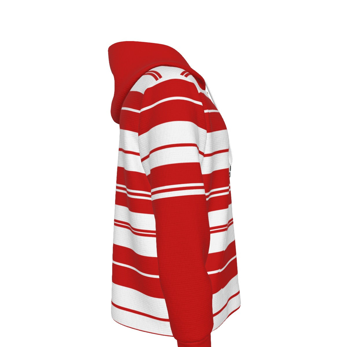 CHARLY STRIPES RED Half  Button Hoodie