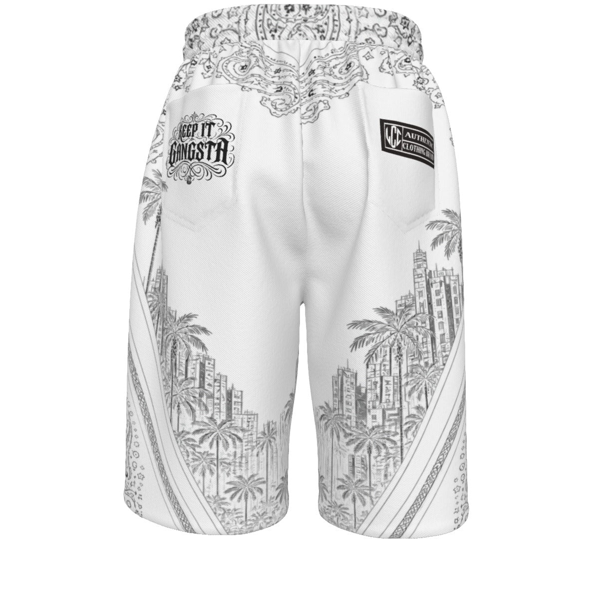 KEEP IT GANGSTA WHT Unisex Straight Casual Short Cotton