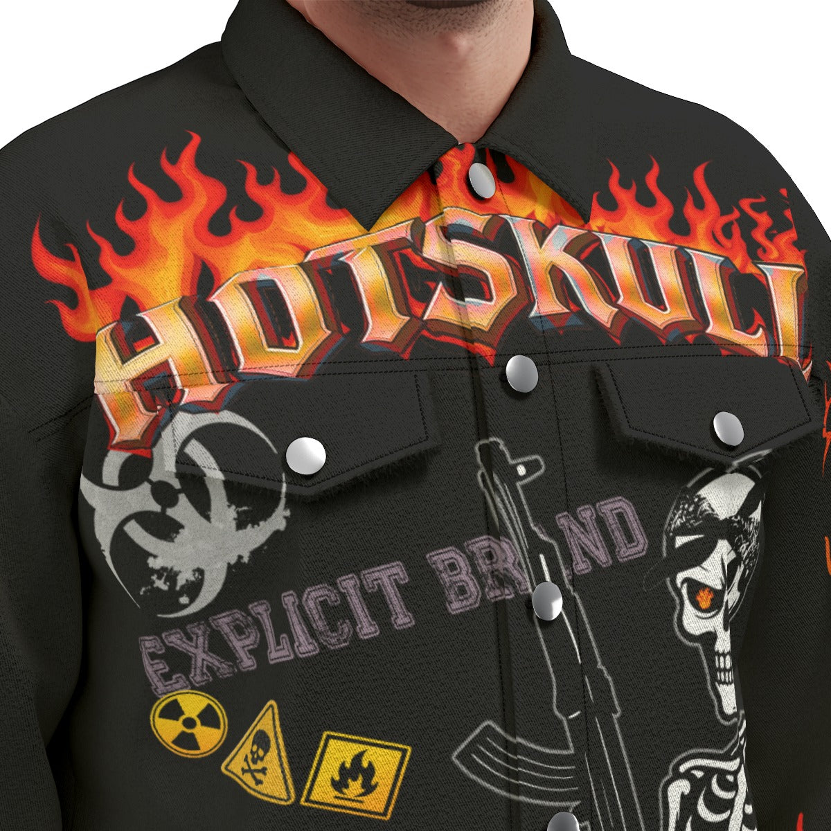 LCC HOTSKULL BLC Unisex Lapel Jacket Cotton