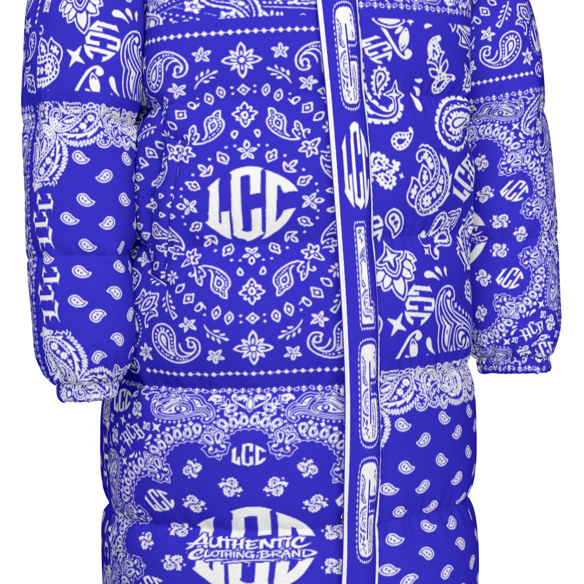 LCC FULL BANDANA BLUE Unisex Long Down Jacket