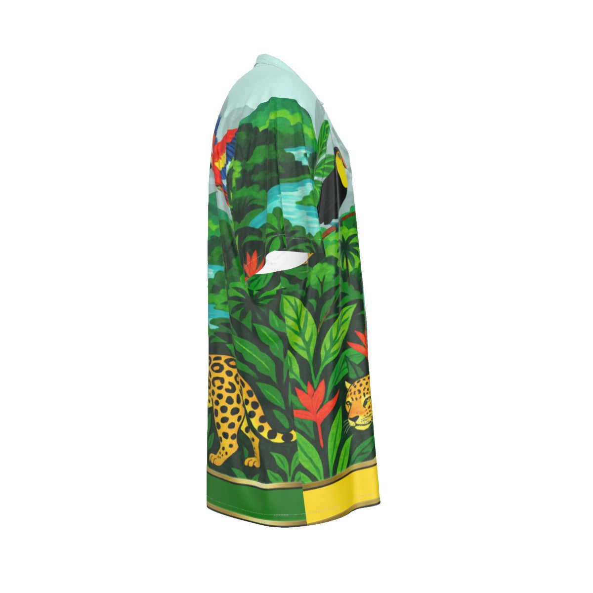 GUYANE Paysage BLUE Men's Imitation Silk Shirt Suit