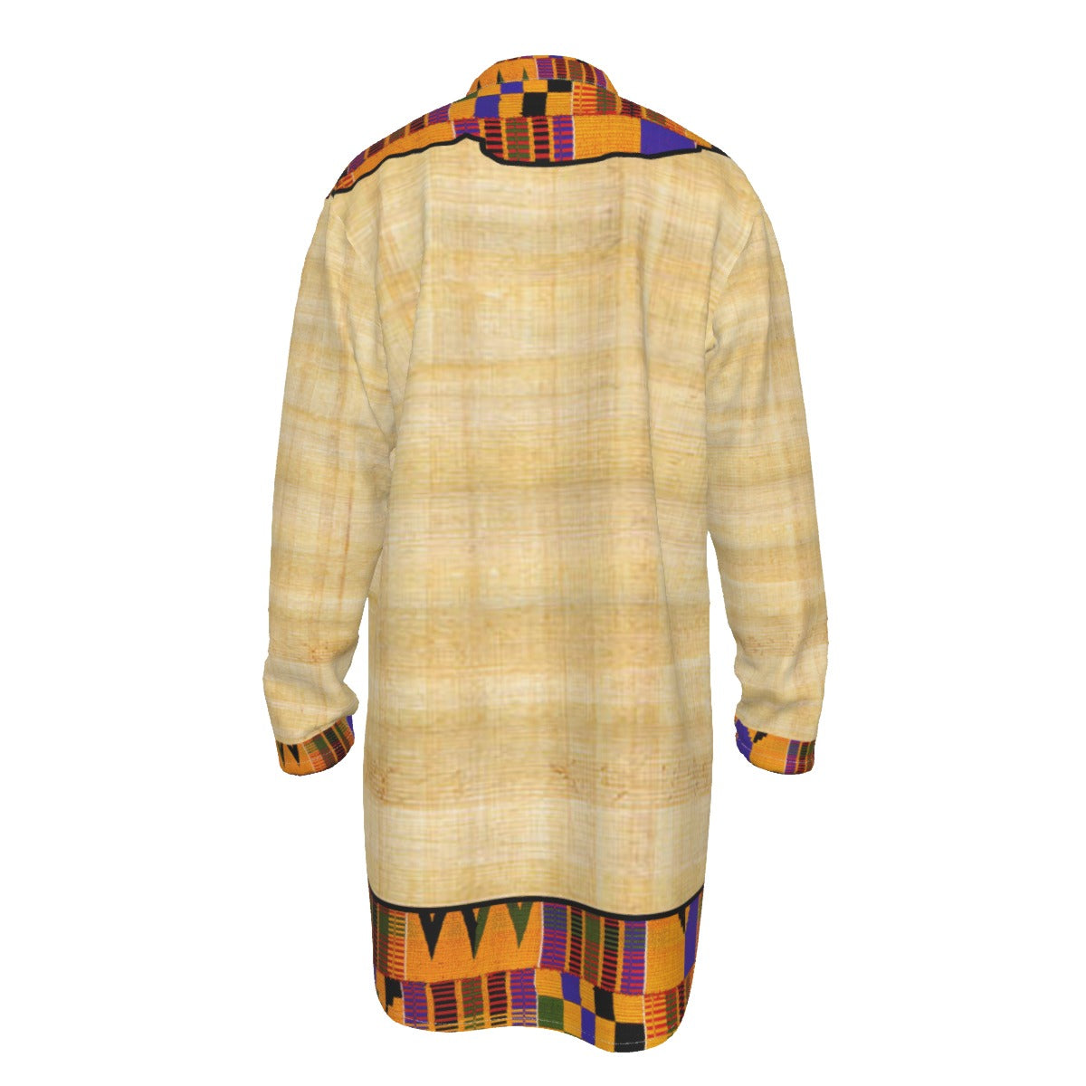 NILE VALLEY KENTE Men's Stand-up Collar Long Shirt