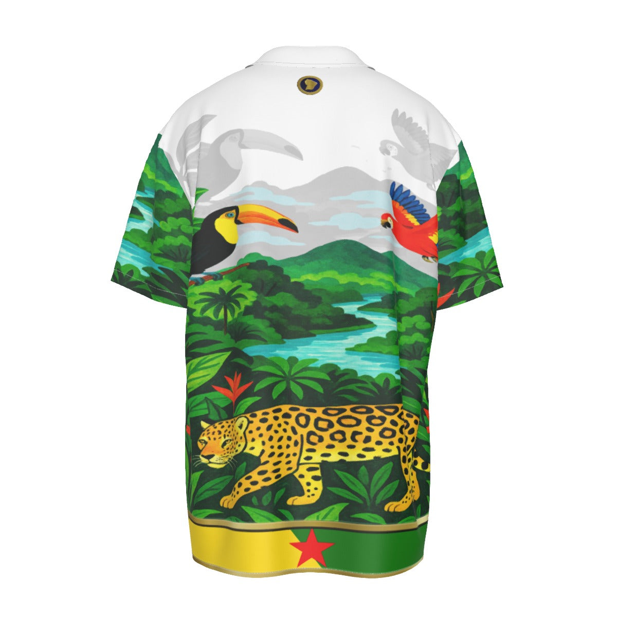 GUYANE PAYSAGE Men's Imitation Silk Short-Sleeved Shirt