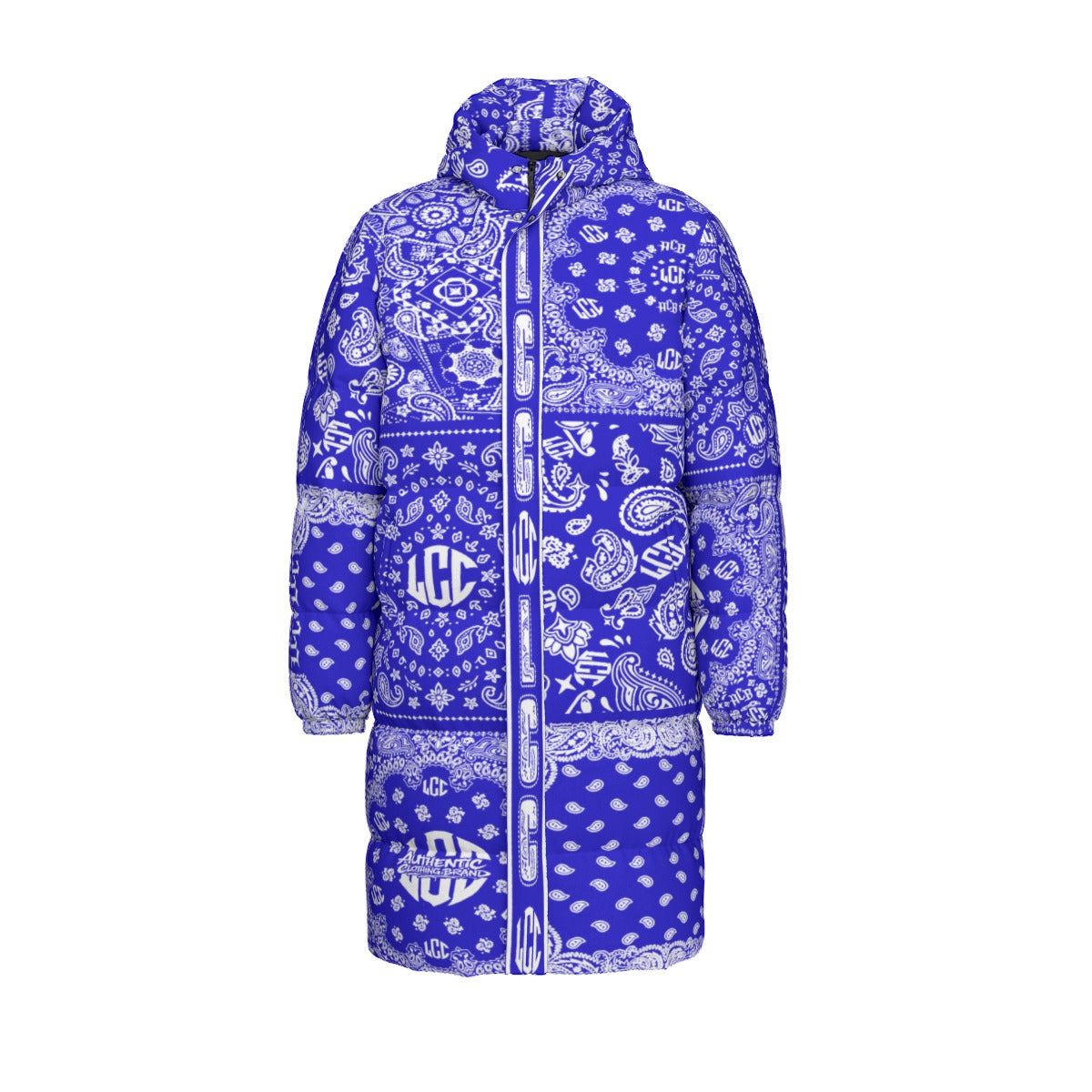 LCC FULL BANDANA BLUE Unisex Long Down Jacket