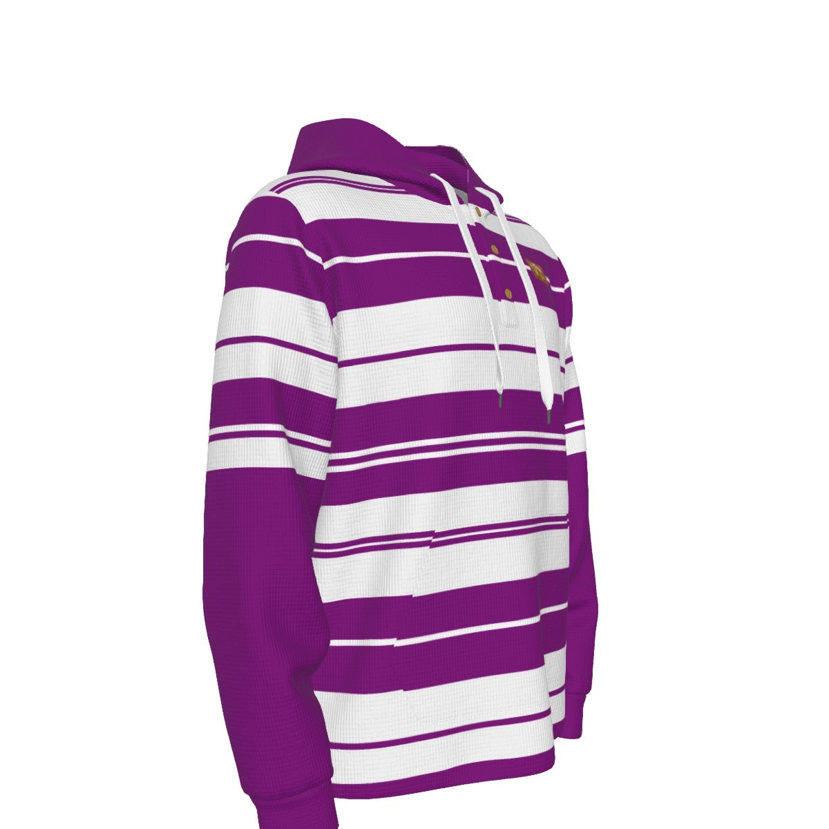 CHARLY STRIPES GRAPES Half  Button Hoodie