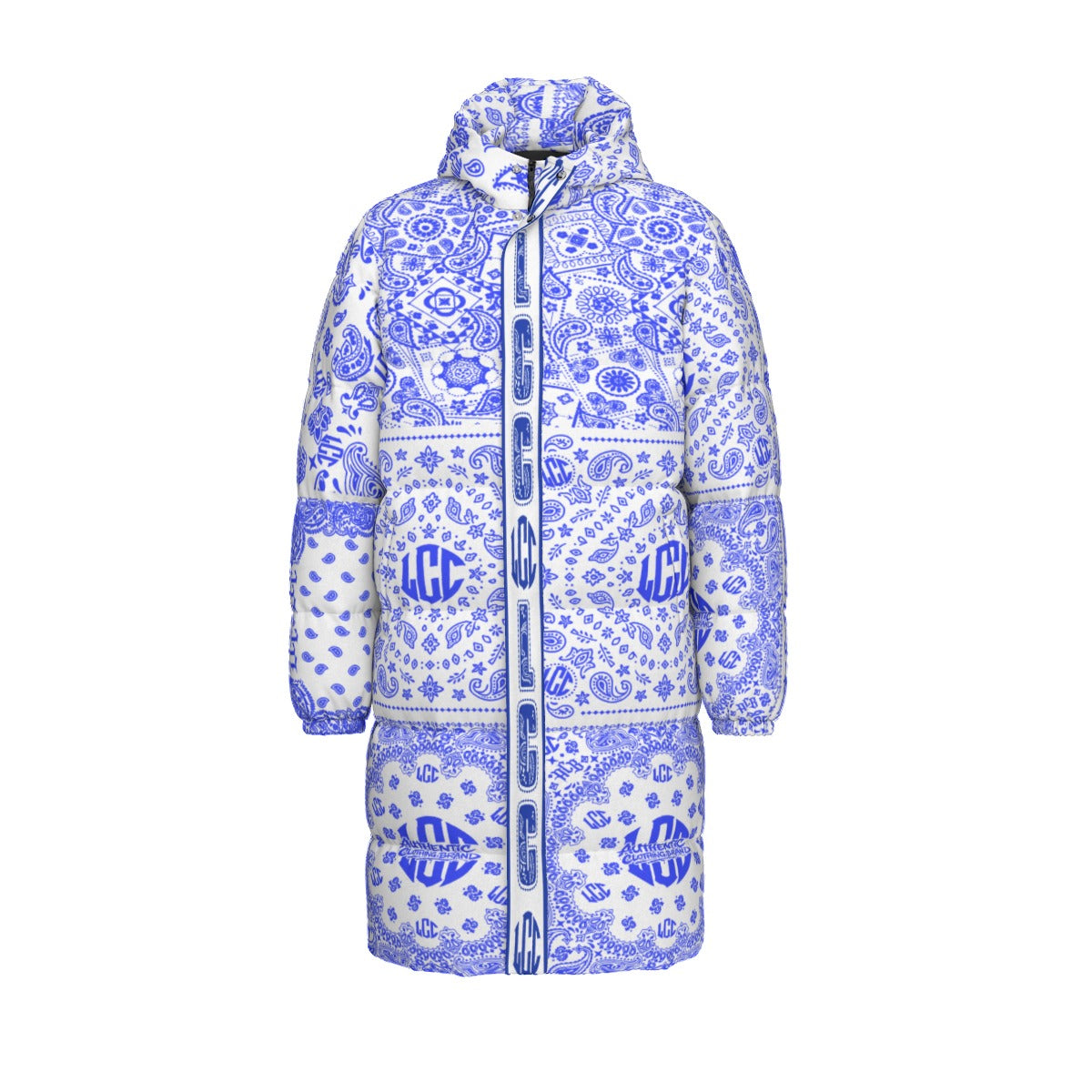 LCC FULL BANDANA BLUEWHT Unisex Long Down Jacket