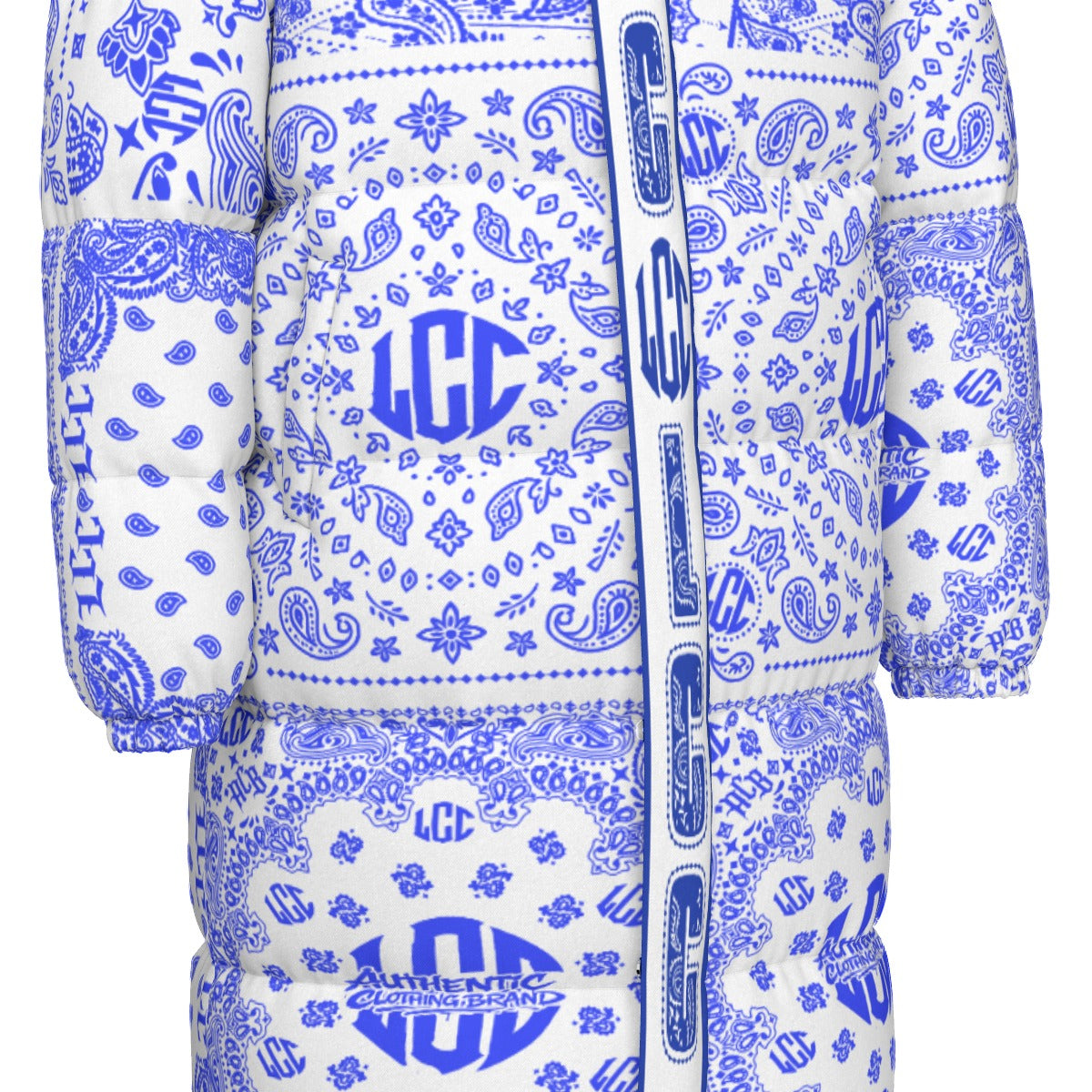 LCC FULL BANDANA BLUEWHT Unisex Long Down Jacket