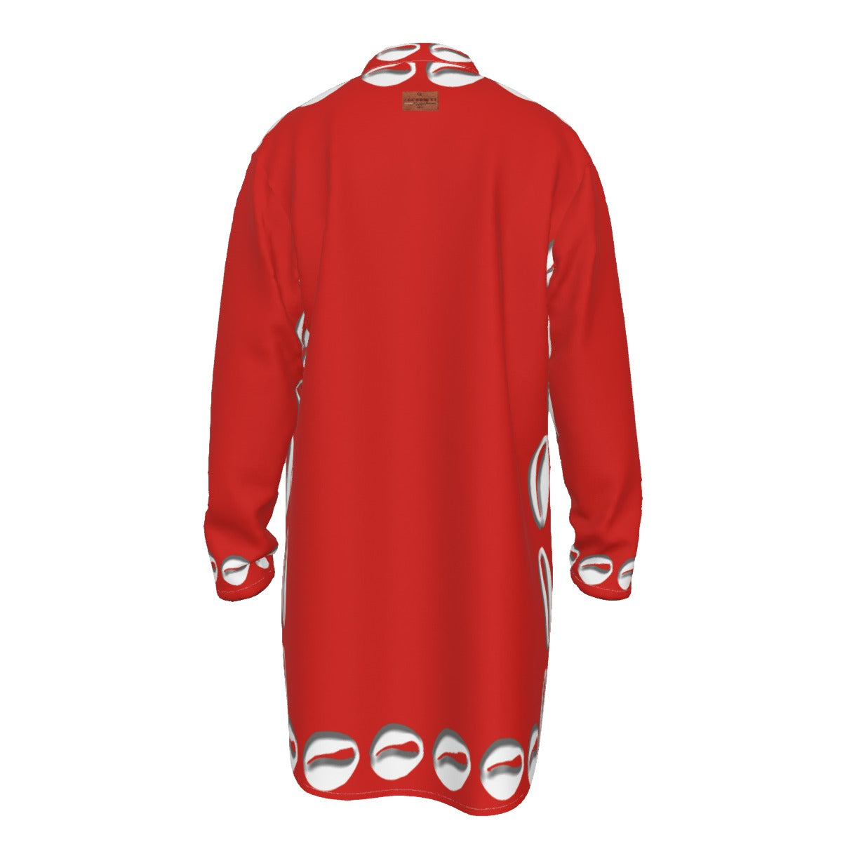 COWRIE SHELL RED Stand-up Collar Long Shirt