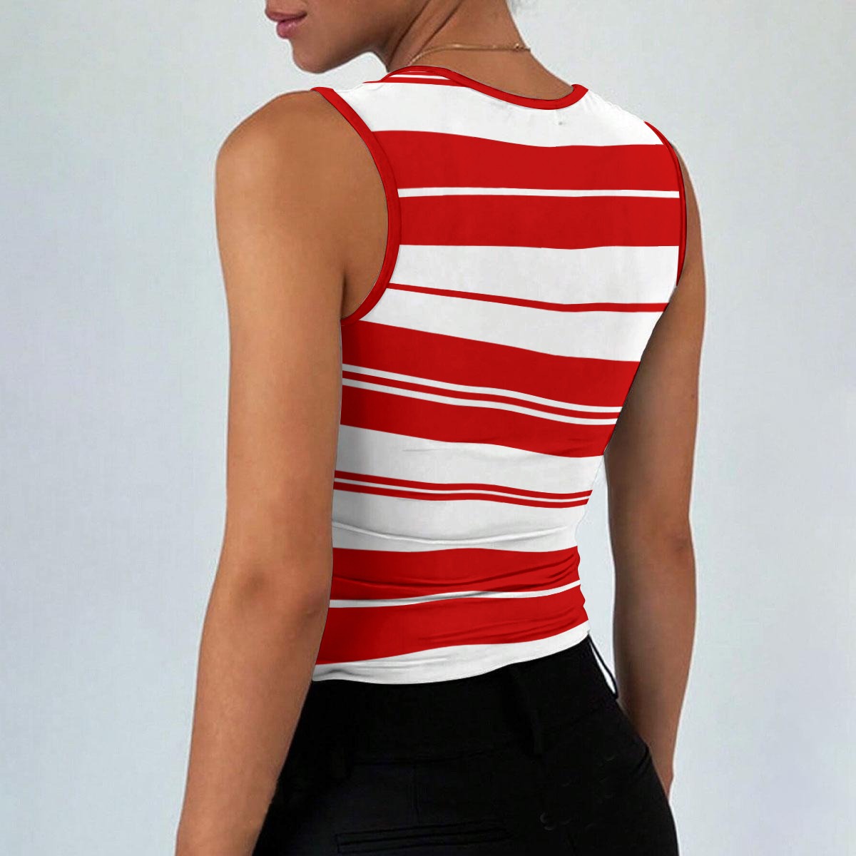 CHARLY STRIPES REDDY Women’s Sleeveless Square Neck Tank Top