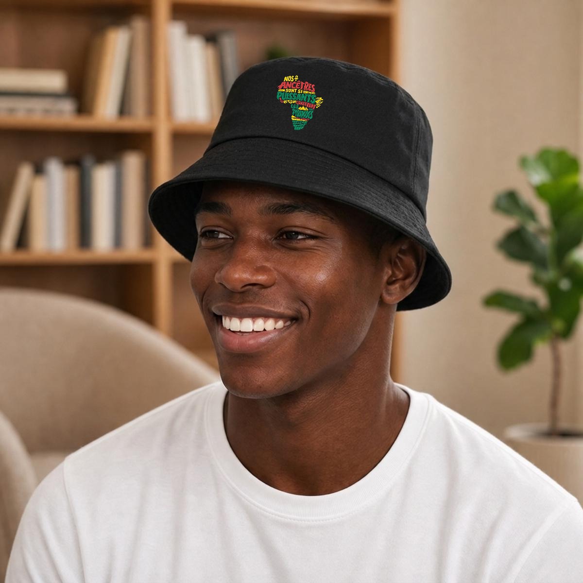 NOS ANCETRES Embroidery Bucket Hat