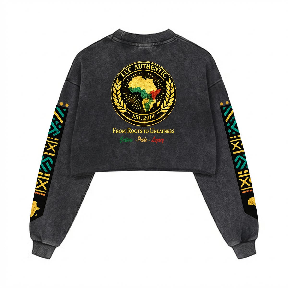 AFRICAN PRIDE Women’s Cropped Distressed Sweatshirt