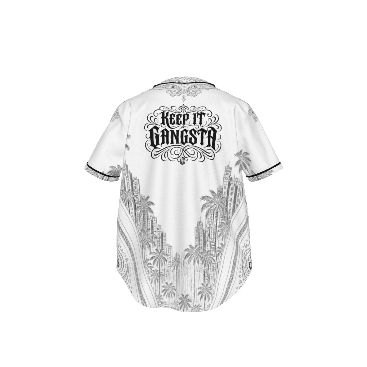 KEEP IT GANGSTA WHT Men's Short Sleeve Baseball Jersey