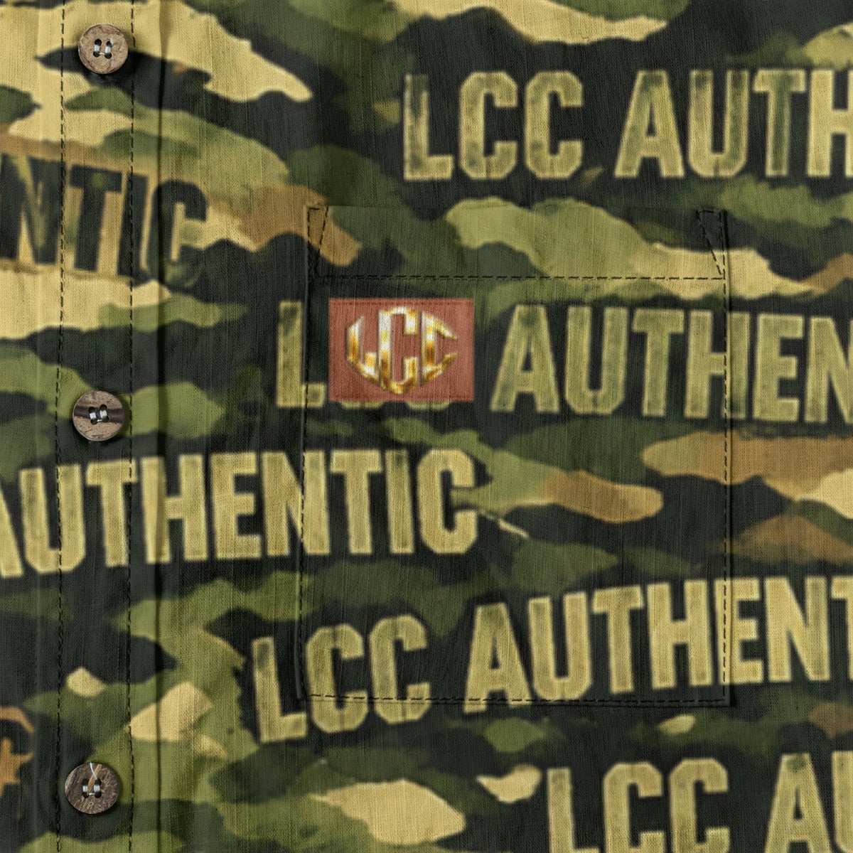 LCC CAMOUFLAGE Men's Casual Long Sleeve Shirt|140GSM Slub Cotton