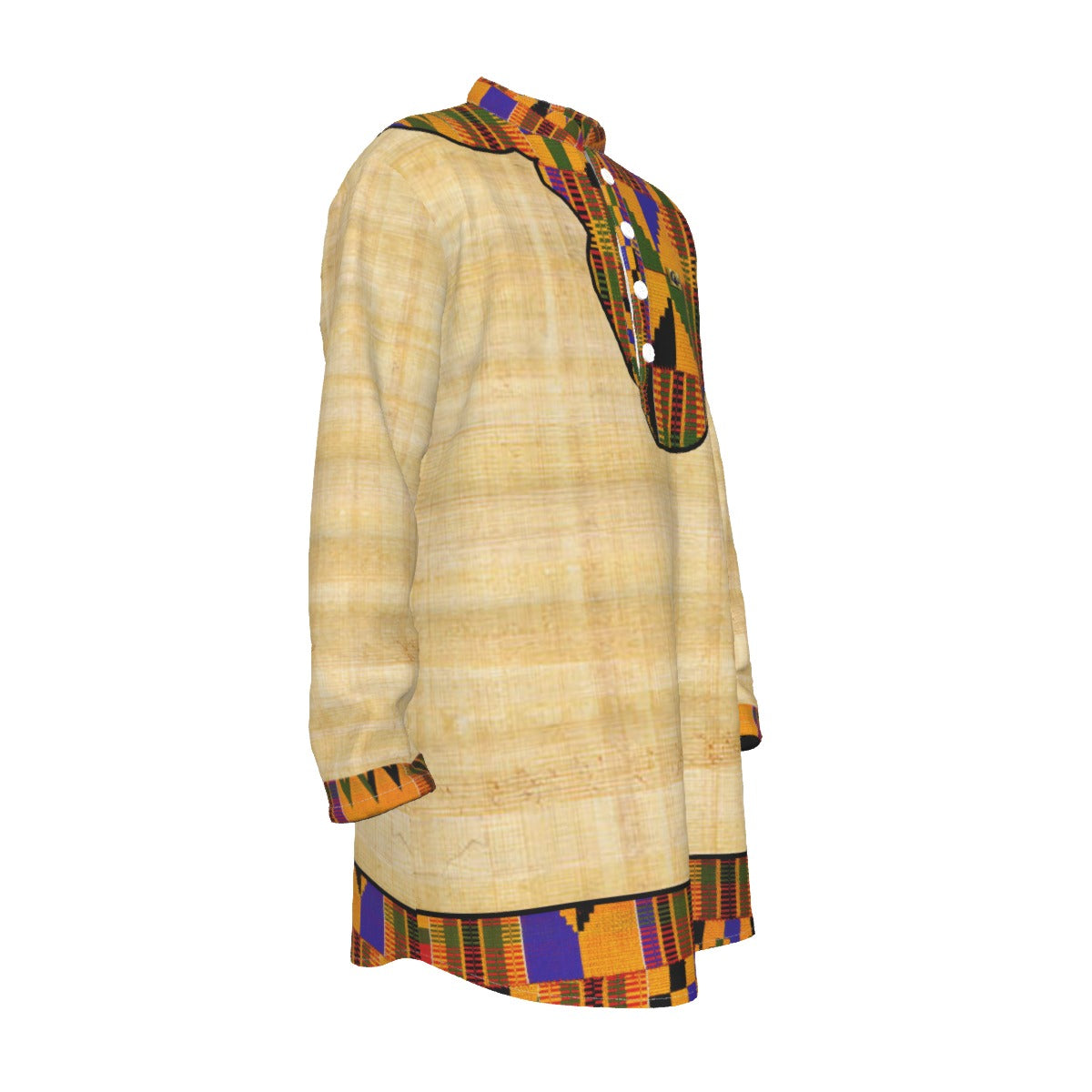 NILE VALLEY KENTE Men's Stand-up Collar Long Shirt