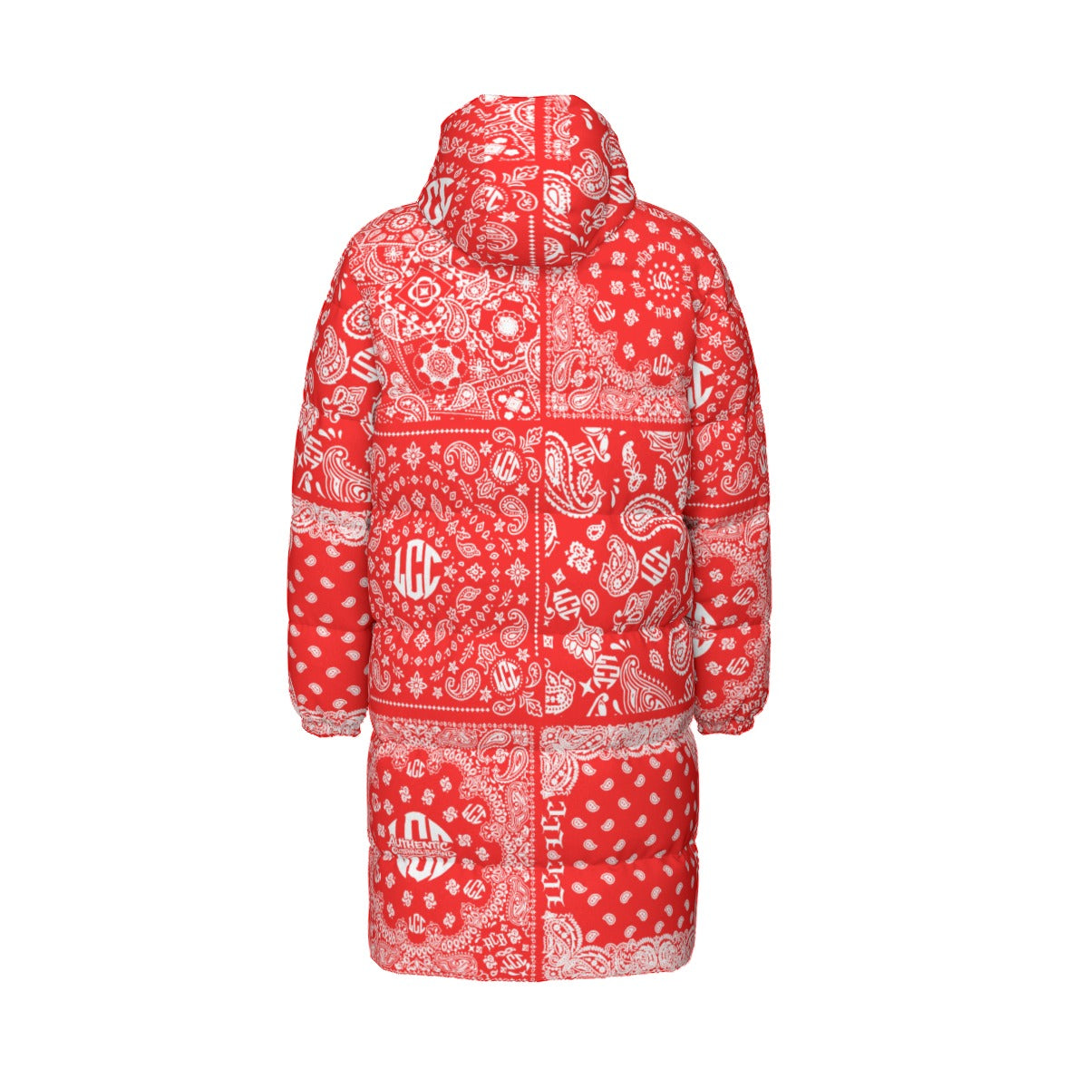 LCC BANDANA RED Unisex Long Down Jacket
