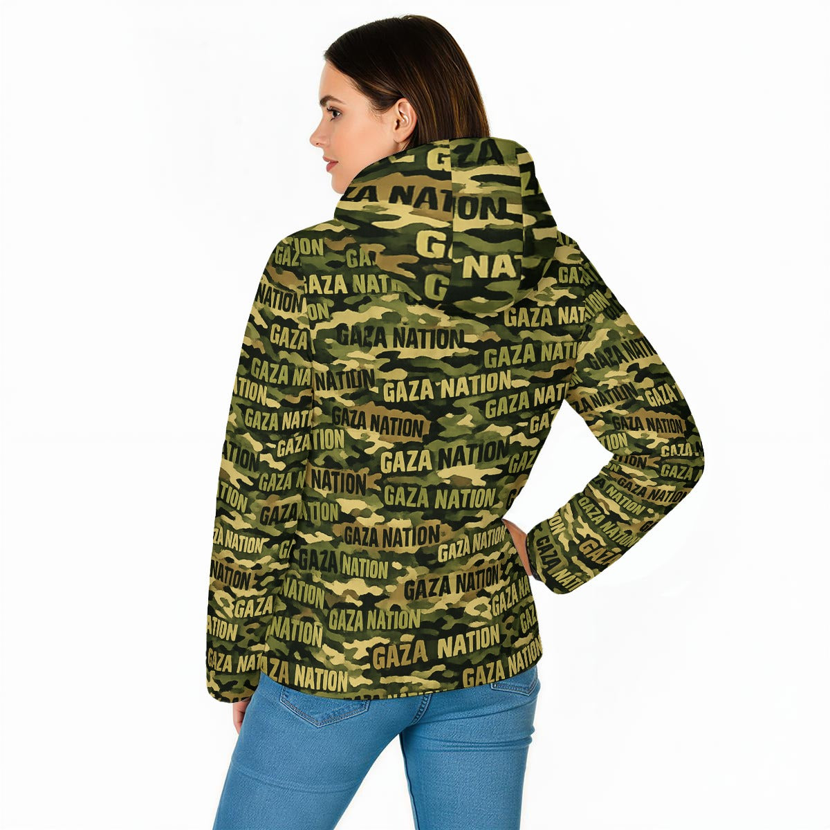 GAZA NATION Unisex Warm Hooded Jacket