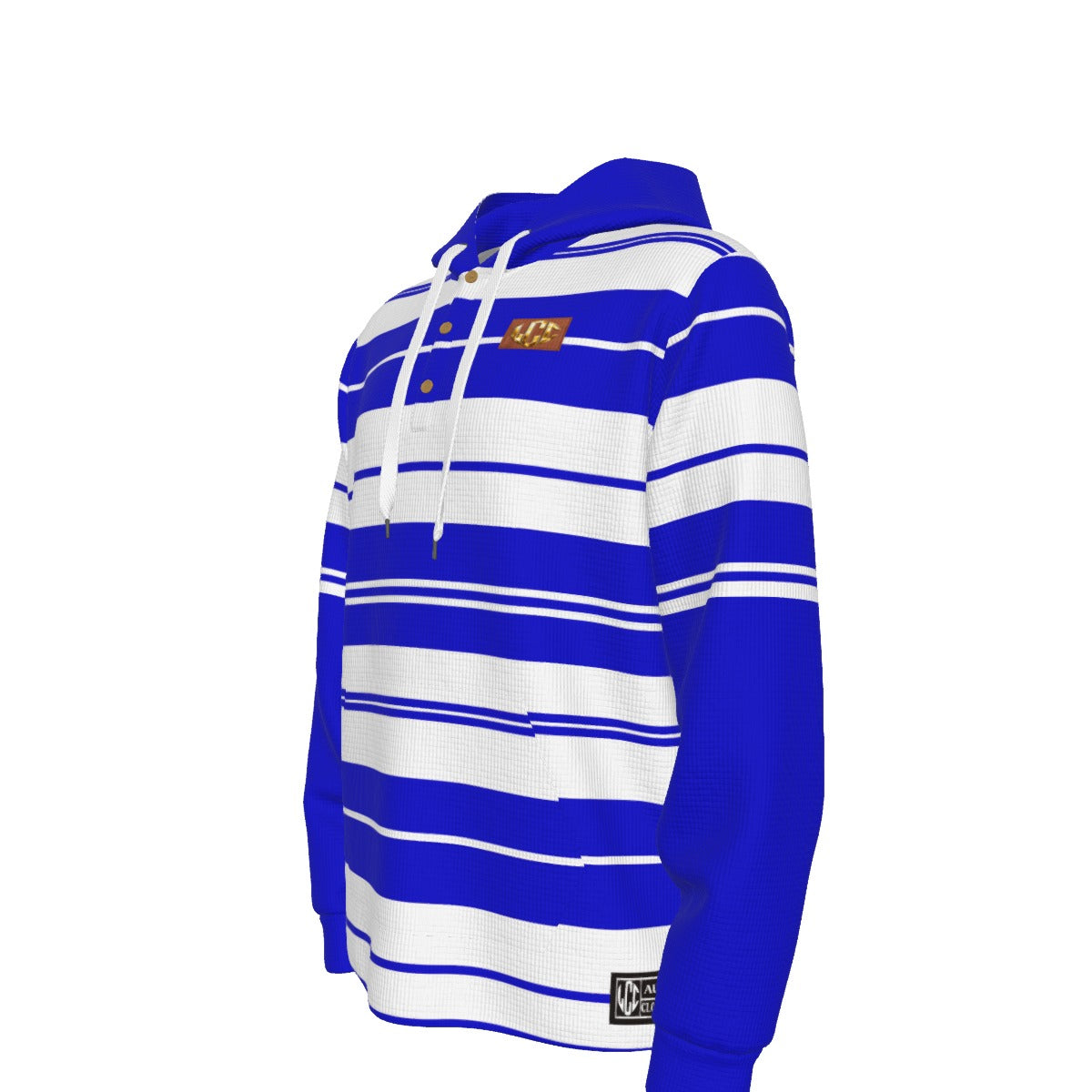 CHARLY STRIPES BLUE  Half Button Hoodie