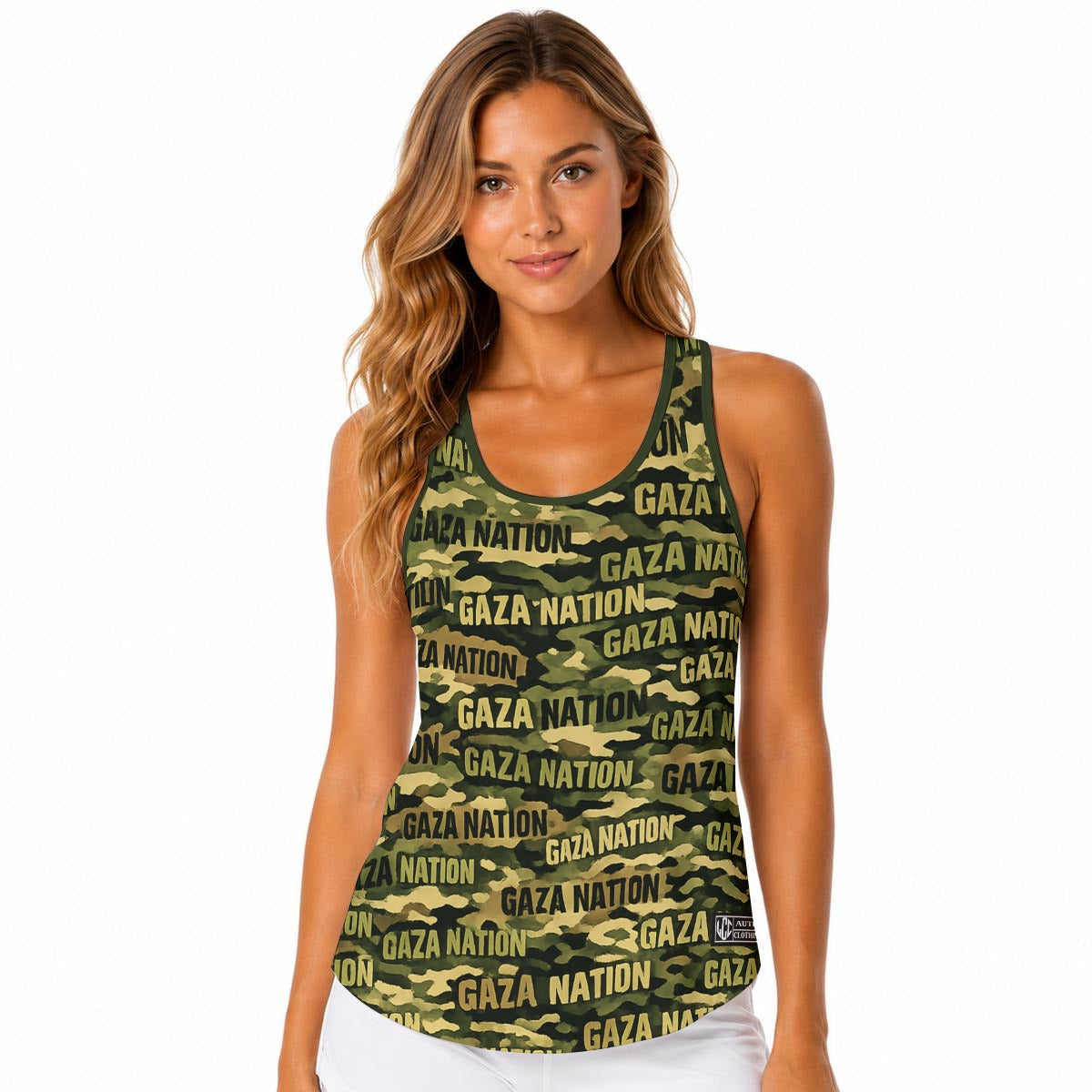 GAZA NATION Women Built-in Bra Sports Tank Tops