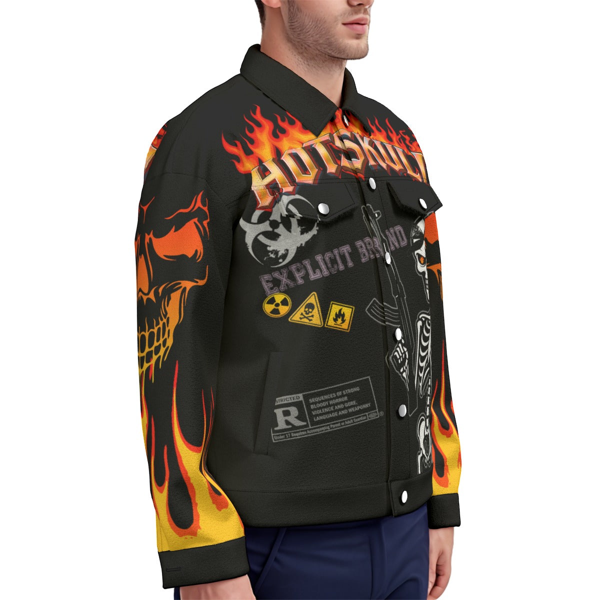 LCC HOTSKULL BLC Unisex Lapel Jacket Cotton