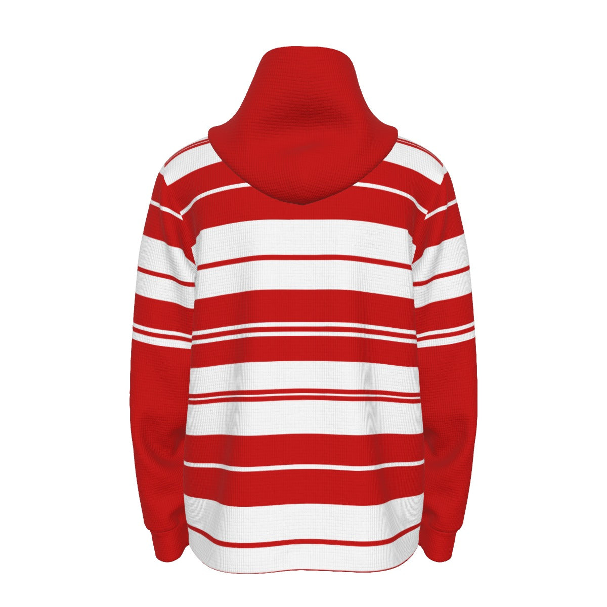 CHARLY STRIPES RED Half  Button Hoodie