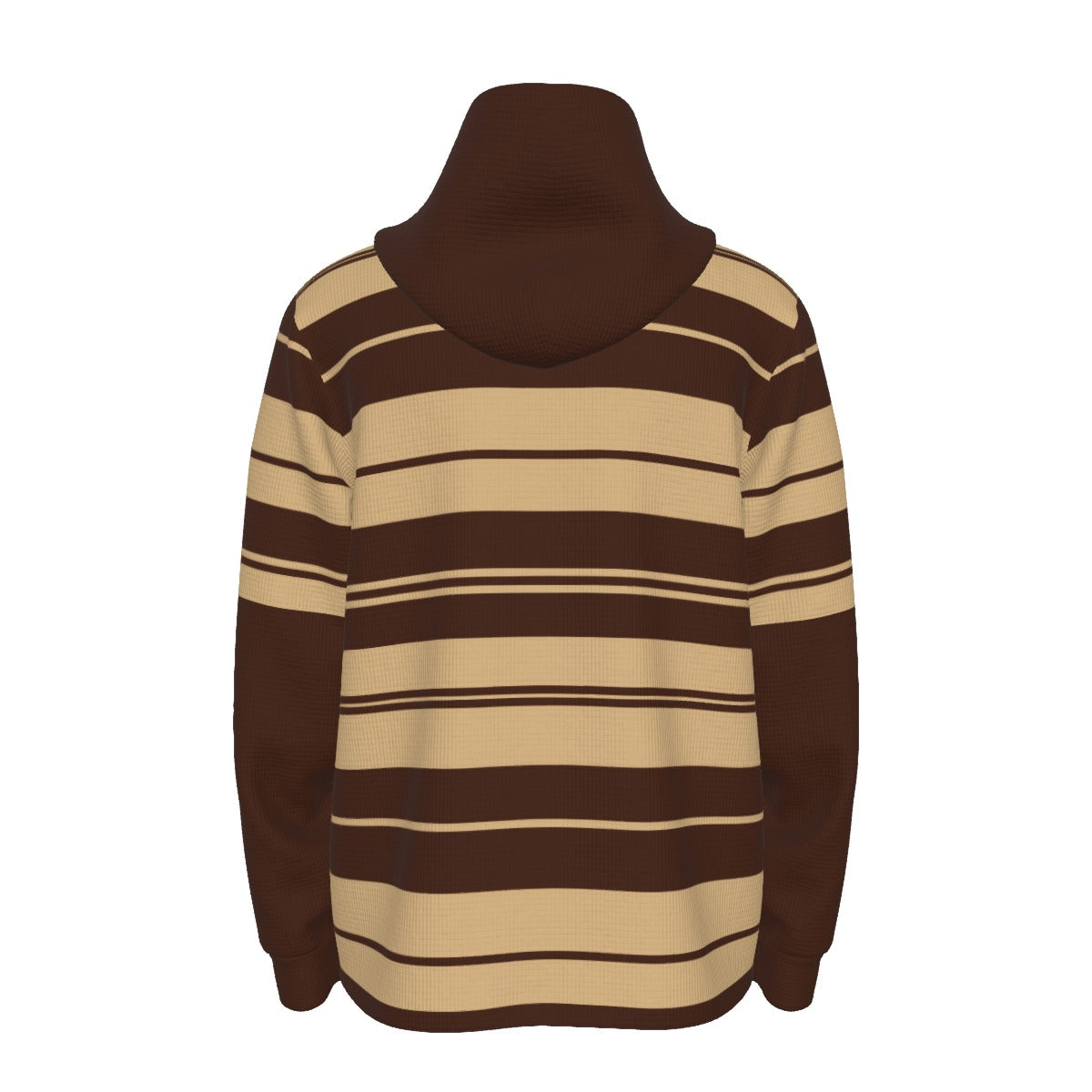 CHARLY STRIPES BRWN Half Button Hoodie