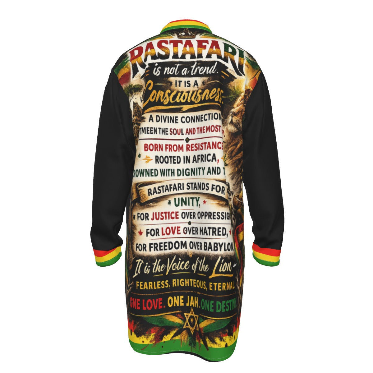 LCC RASTA BLC Stand-up Collar Long Shirt