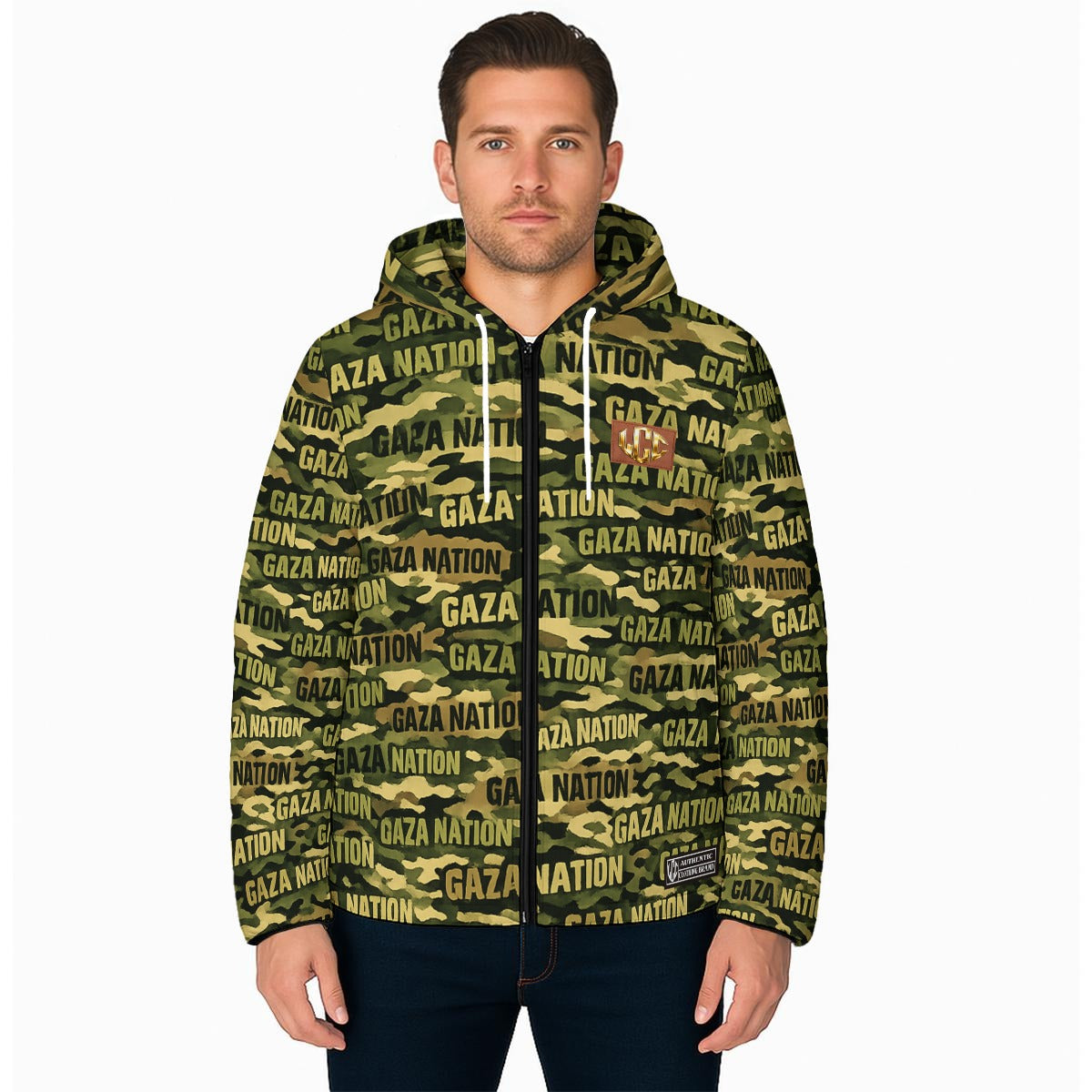 GAZA NATION Unisex Warm Hooded Jacket