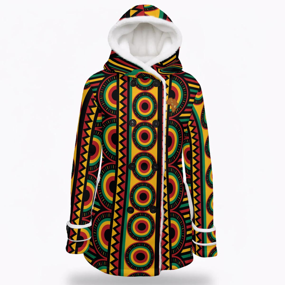 MUCLOTH JAH JAH Women's Hooded Double-Breasted Winter Coat With Fleece